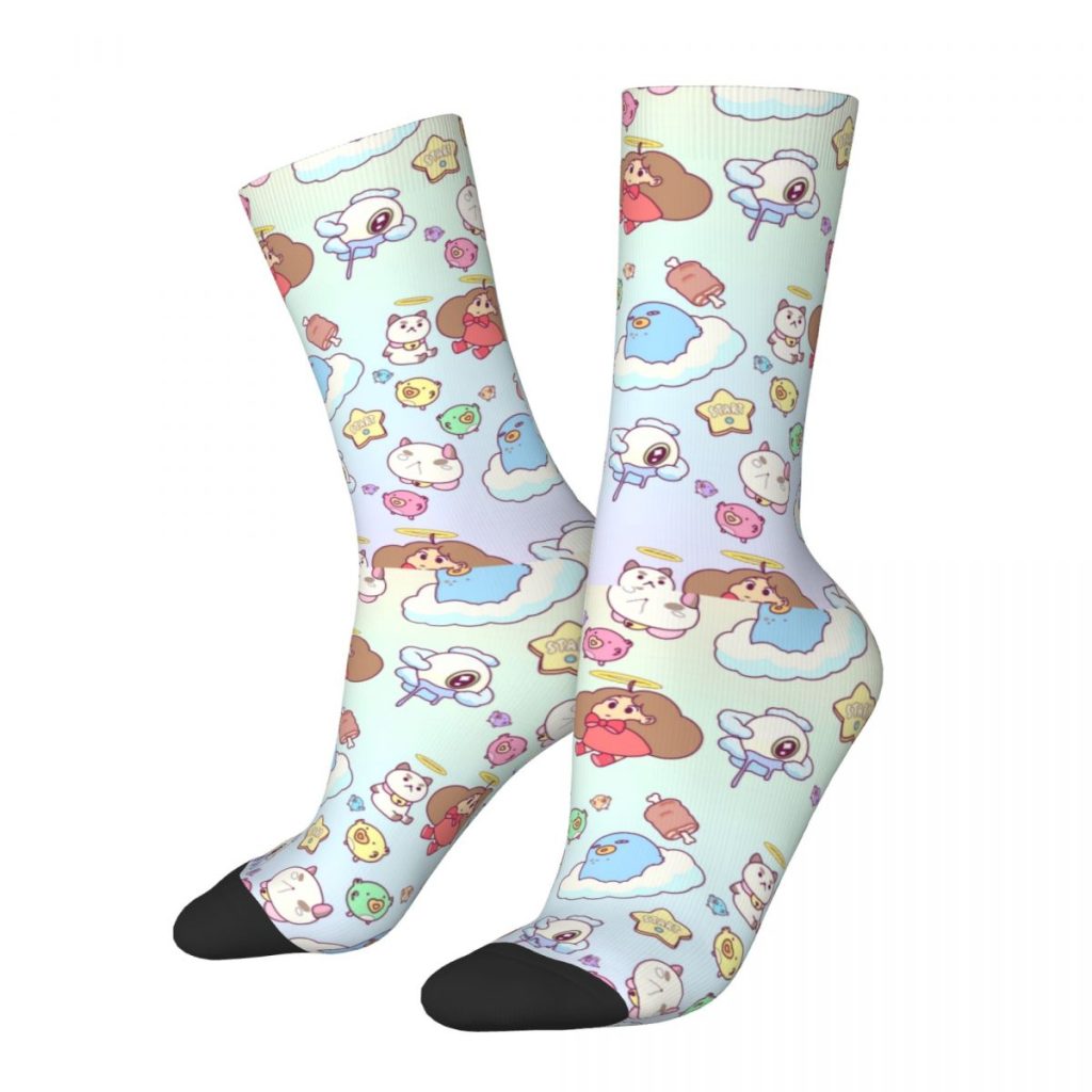 Autumn Winter Casual Men s Women s Cloud World Bee And Puppycat Socks Sweat Absorbing Basketball - Bee and PuppyCat Store