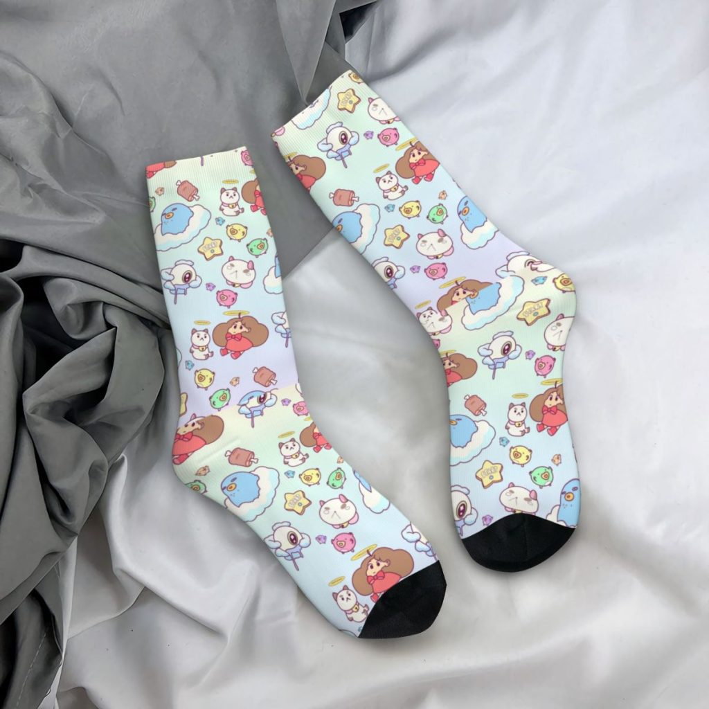 Autumn Winter Casual Men s Women s Cloud World Bee And Puppycat Socks Sweat Absorbing Basketball 2 - Bee and PuppyCat Store