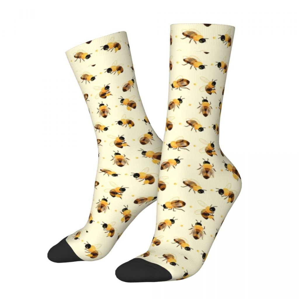 Autumn Winter Crazy Design Men s Women s Honey Bees Socks Breathable Football Socks - Bee and PuppyCat Store