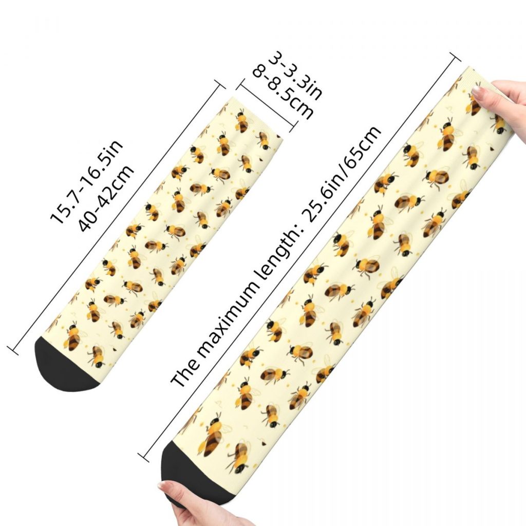 Autumn Winter Crazy Design Men s Women s Honey Bees Socks Breathable Football Socks 5 - Bee and PuppyCat Store