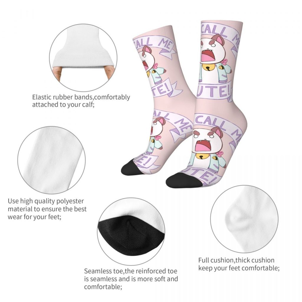 Fashion Male Men Socks Harajuku Bee And Puppycat Don t Call Me Cute Sock Skateboard Women 1 - Bee and PuppyCat Store