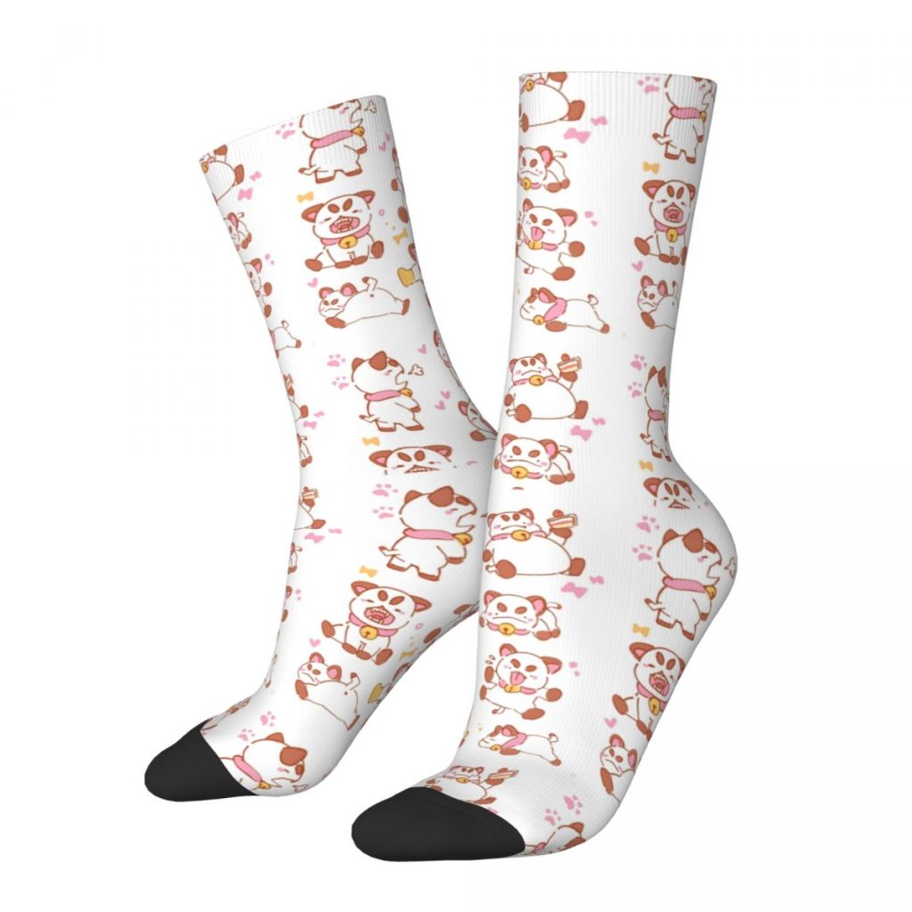 Funny Bee And Puppycat Poses Soccer Socks Polyester Middle Tube Socks for Women Men Sweat Absorbing - Bee and PuppyCat Store