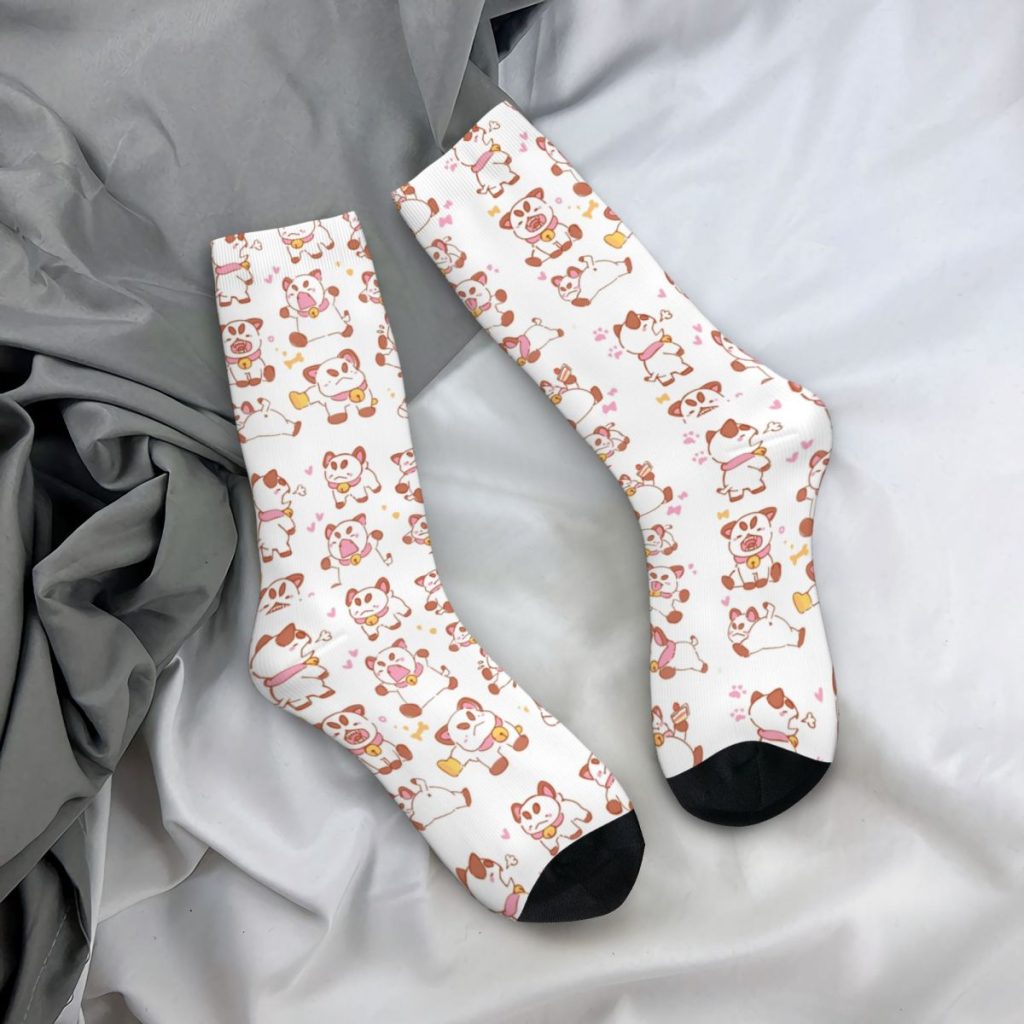 Funny Bee And Puppycat Poses Soccer Socks Polyester Middle Tube Socks for Women Men Sweat Absorbing 2 - Bee and PuppyCat Store