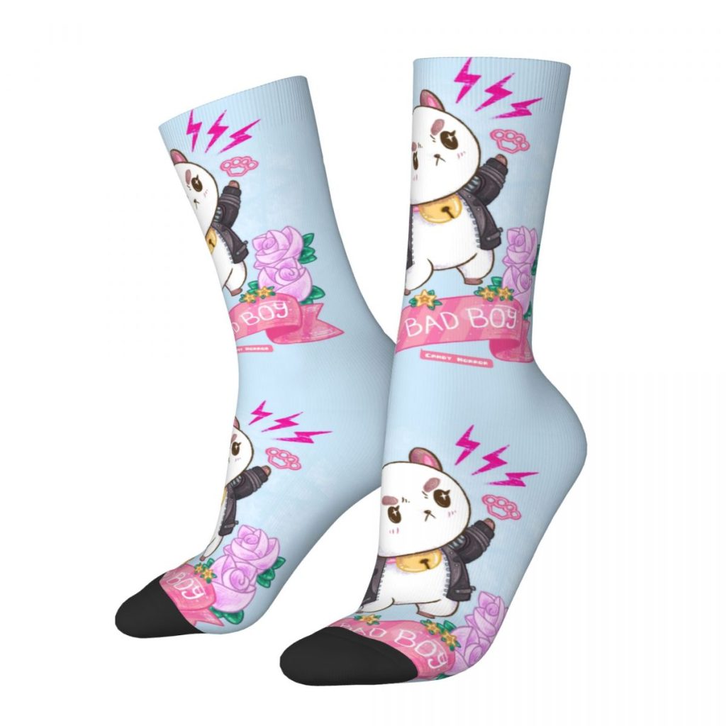 Hip hop Cool Bad Boy Bee And Puppycat Basketball Socks Polyester Long Socks for Unisex Sweat - Bee and PuppyCat Store