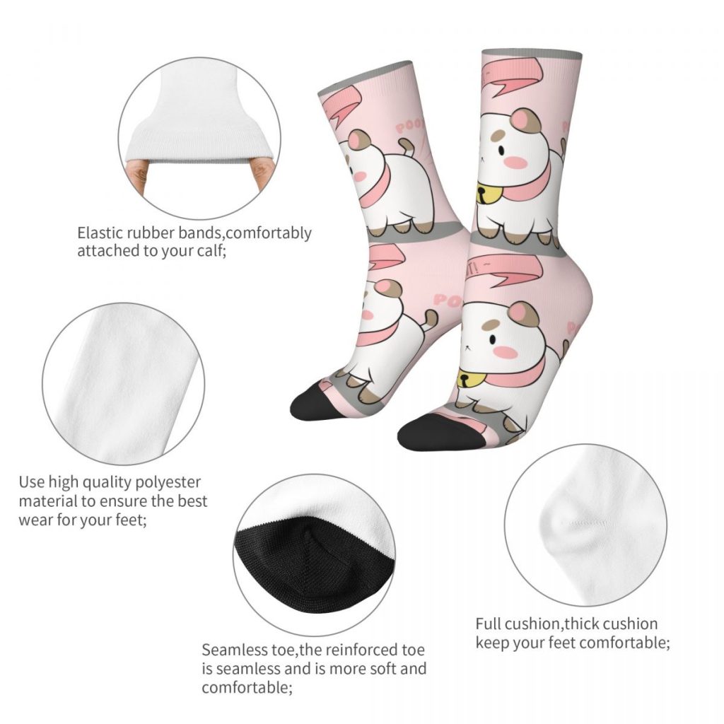 Too Cute To Poot Bee And Puppycat Socks Men s Women s Polyester Fashion Socks Harajuku 1 - Bee and PuppyCat Store