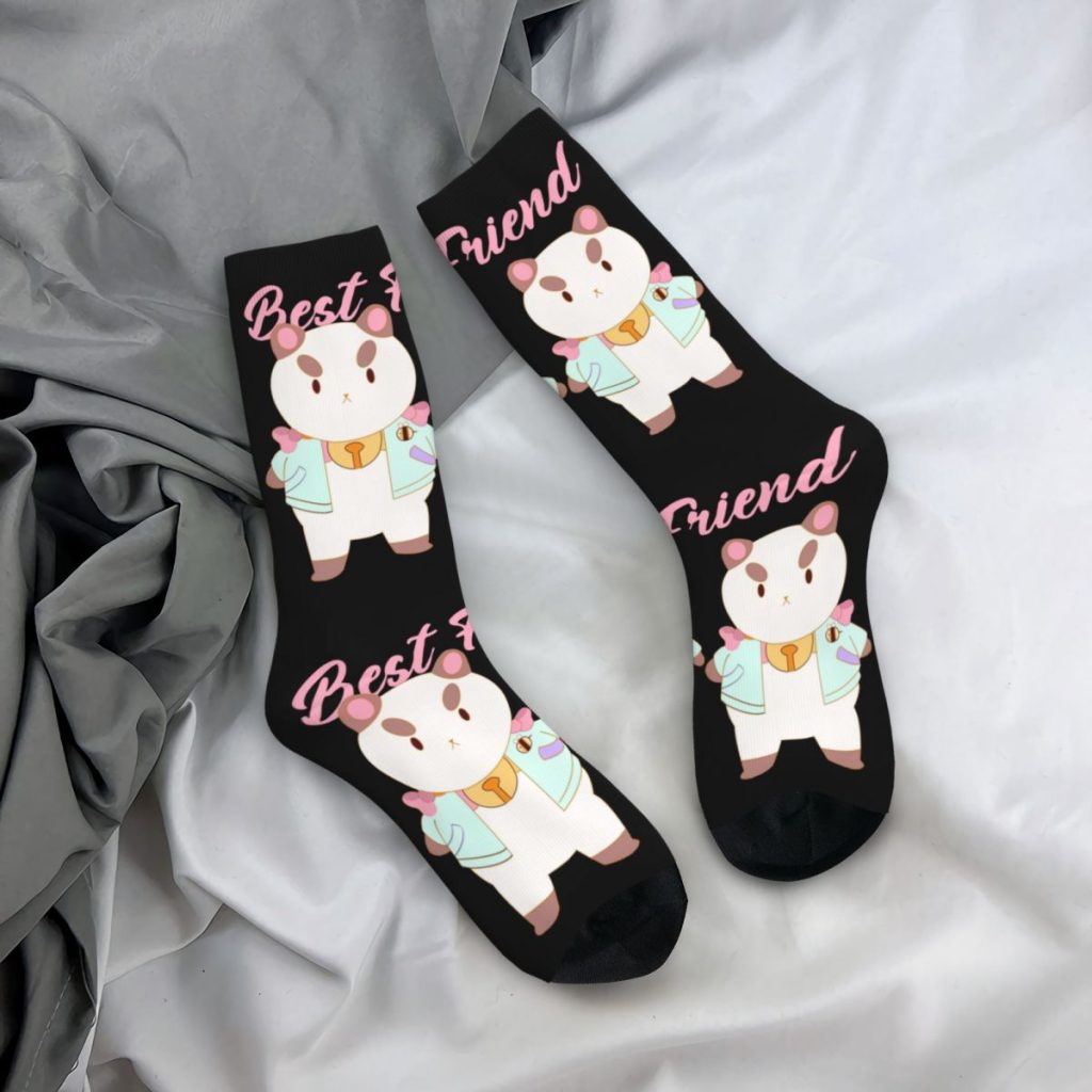 Winter Warm Casual Women Men Bee And Puppycat Best Friend Socks Breathable Middle Tube Socks 2 - Bee and PuppyCat Store