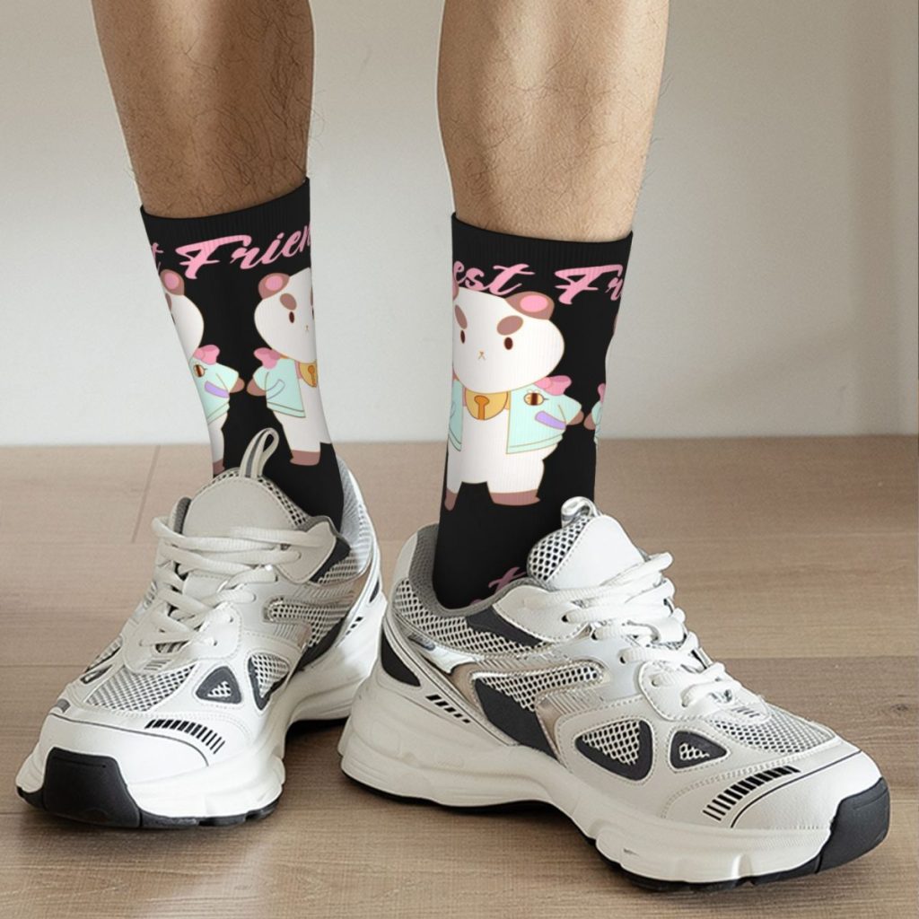 Winter Warm Casual Women Men Bee And Puppycat Best Friend Socks Breathable Middle Tube Socks 3 - Bee and PuppyCat Store