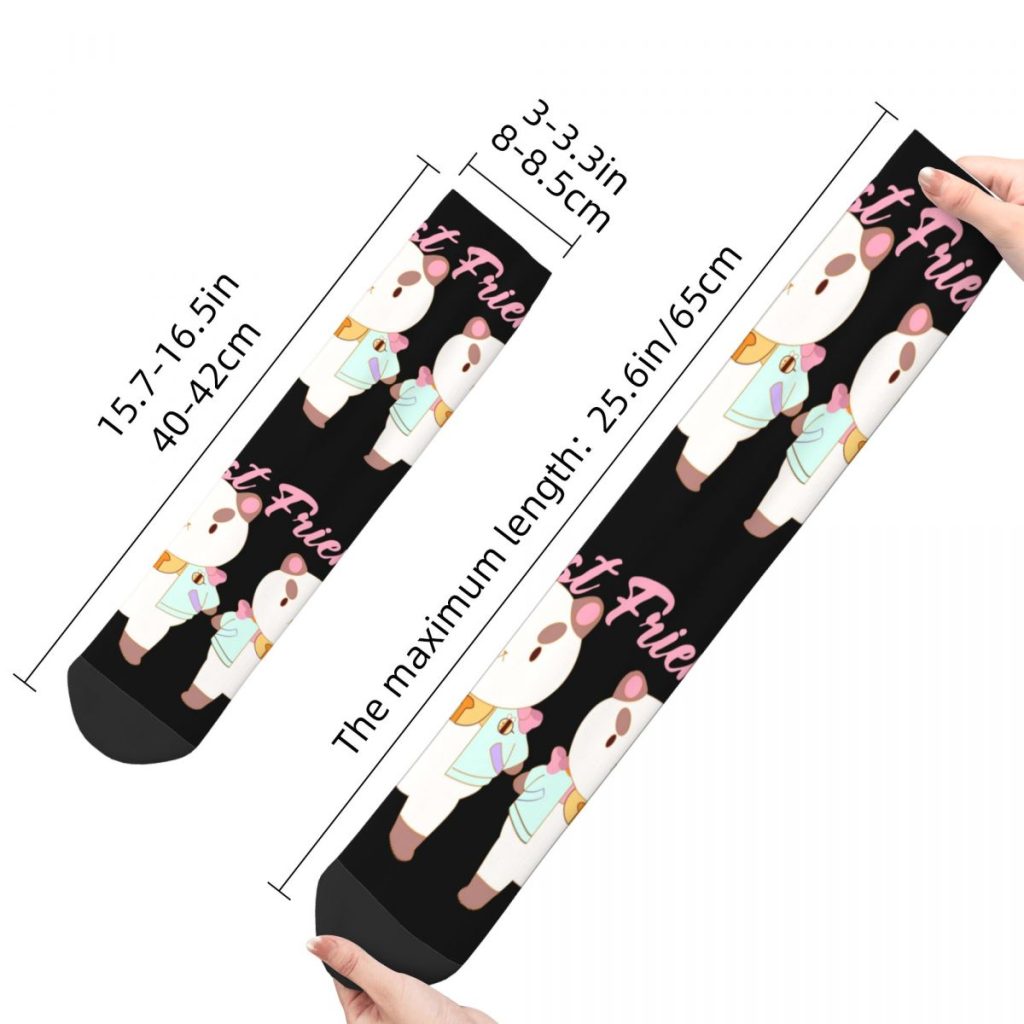 Winter Warm Casual Women Men Bee And Puppycat Best Friend Socks Breathable Middle Tube Socks 5 - Bee and PuppyCat Store