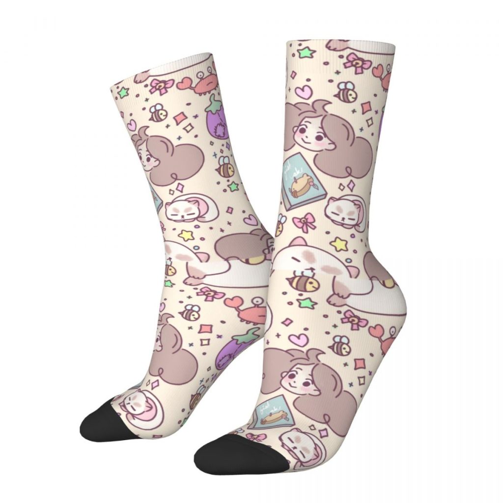 Winter Warm Cool Women Men Bee And Puppycat Doodles Socks Non slip Middle Tube Socks - Bee and PuppyCat Store