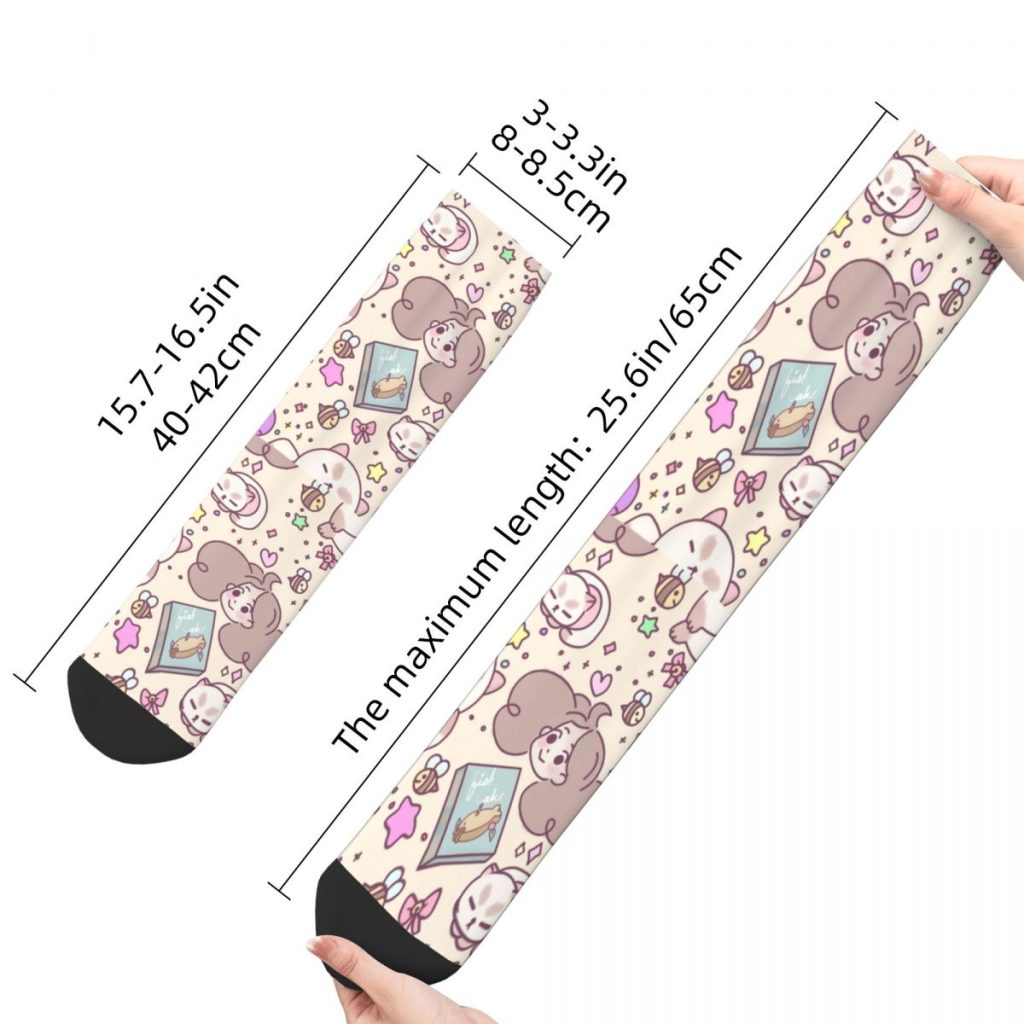 Winter Warm Cool Women Men Bee And Puppycat Doodles Socks Non slip Middle Tube Socks 5 - Bee and PuppyCat Store