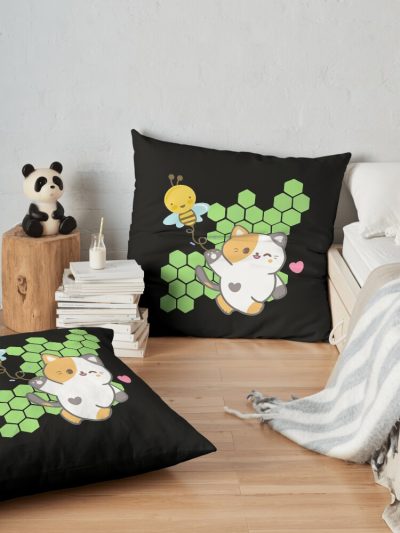 Toast Bee And Puppycat Throw Pillow Official Cow Anime Merch