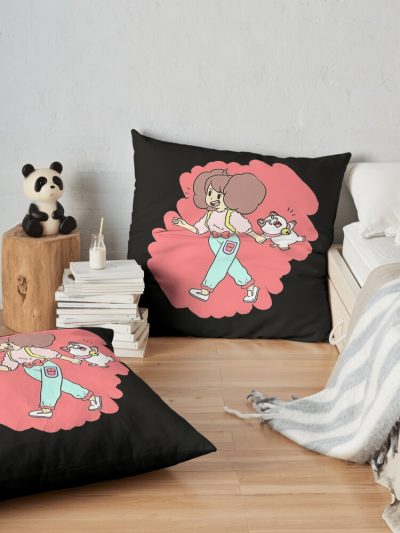 Bee And Puppycat Throw Pillow Official Cow Anime Merch