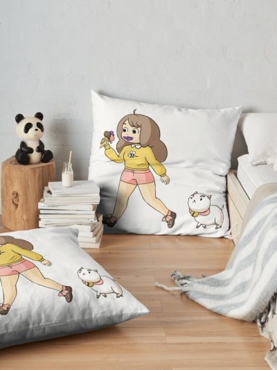 Bee And Puppycat Throw Pillow Official Cow Anime Merch