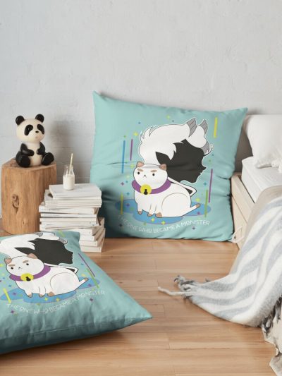 The One Who Became A Monster Throw Pillow Official Cow Anime Merch