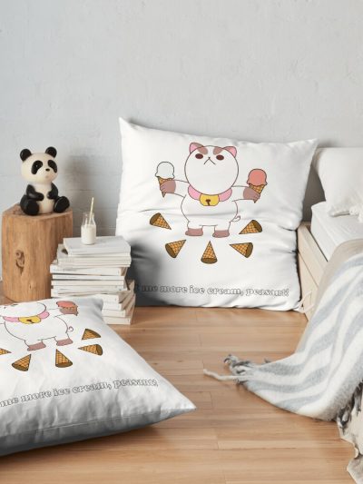 Puppycat - Get Me More Ice Cream Throw Pillow Official Cow Anime Merch