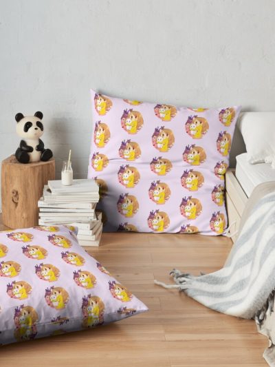 Bee And Puppycat Title, Holding Hugs Throw Pillow Official Cow Anime Merch