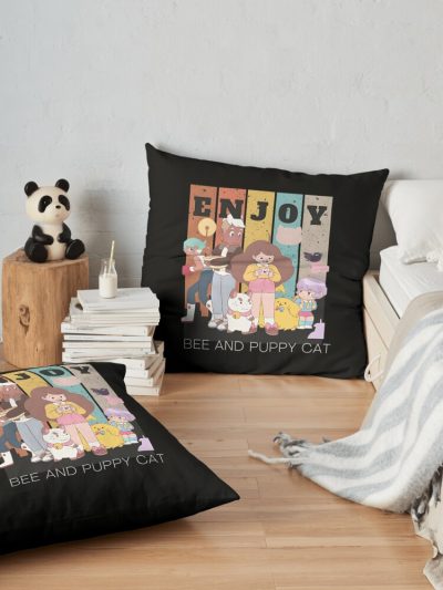 Collage Bee Puppy Cat Essential Throw Pillow Official Cow Anime Merch