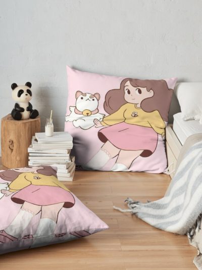 Bee And Puppycat Throw Pillow Official Cow Anime Merch