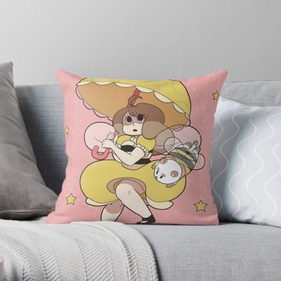 Yellow Umbrella Throw Pillow Official Cow Anime Merch