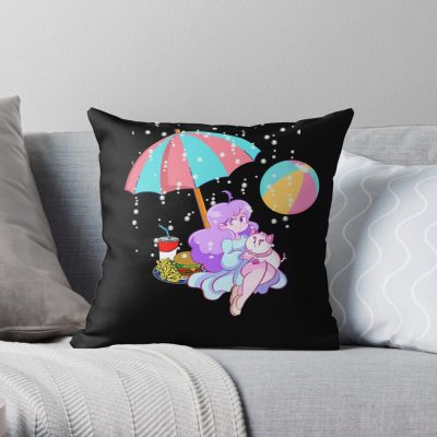 Catroon Bee Eat Throw Pillow Official Cow Anime Merch