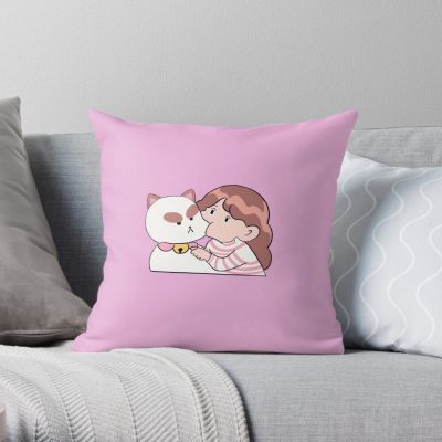 Bee & Puppycat Throw Pillow Official Cow Anime Merch