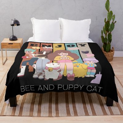 Collage Bee Puppy Cat Essential Throw Blanket Official Cow Anime Merch