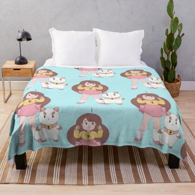 Bee And Puppycat Throw Blanket Official Cow Anime Merch