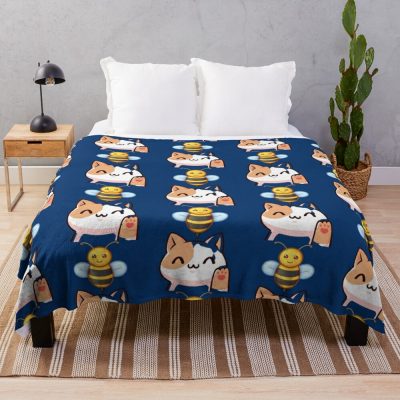 Bee And Puppycat Sticky Throw Blanket Official Cow Anime Merch