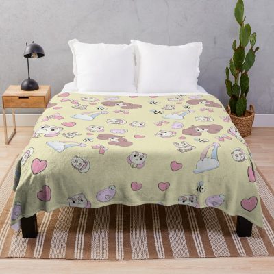 Bee And Puppy Cat Throw Blanket Official Cow Anime Merch