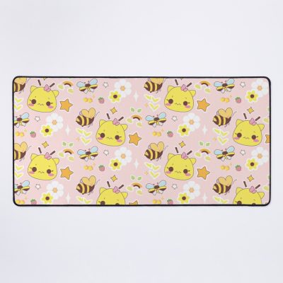 Cute Kawaii Honey Bee Kitty Sunflower , For Nature Lovers Mouse Pad Official Cow Anime Merch