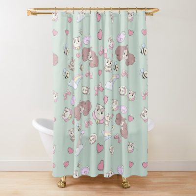 Bee And Puppy Cat Shower Curtain Official Cow Anime Merch