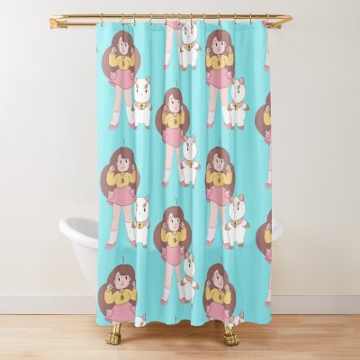 Bee And Puppycat Shower Curtain Official Cow Anime Merch