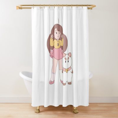 Bee And Puppycat Shower Curtain Official Cow Anime Merch