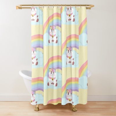 Embarrassed Puppycat Shower Curtain Official Cow Anime Merch