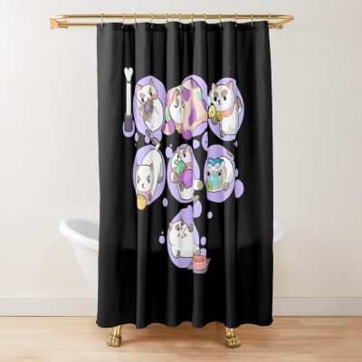 Puppycat Atsume Classic Shower Curtain Official Cow Anime Merch