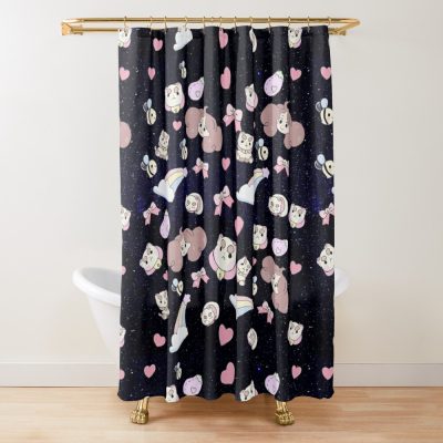 Bee And Puppy Cat Shower Curtain Official Cow Anime Merch