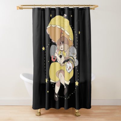 Bee And Puppycat Shower Curtain Official Cow Anime Merch