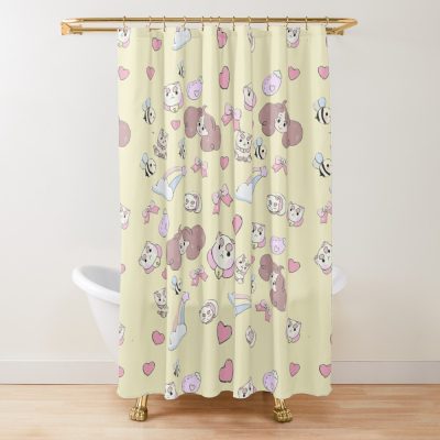 Bee And Puppy Cat Shower Curtain Official Cow Anime Merch