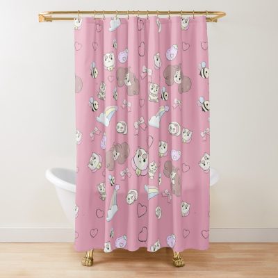 Bee And Puppy Cat Shower Curtain Official Cow Anime Merch