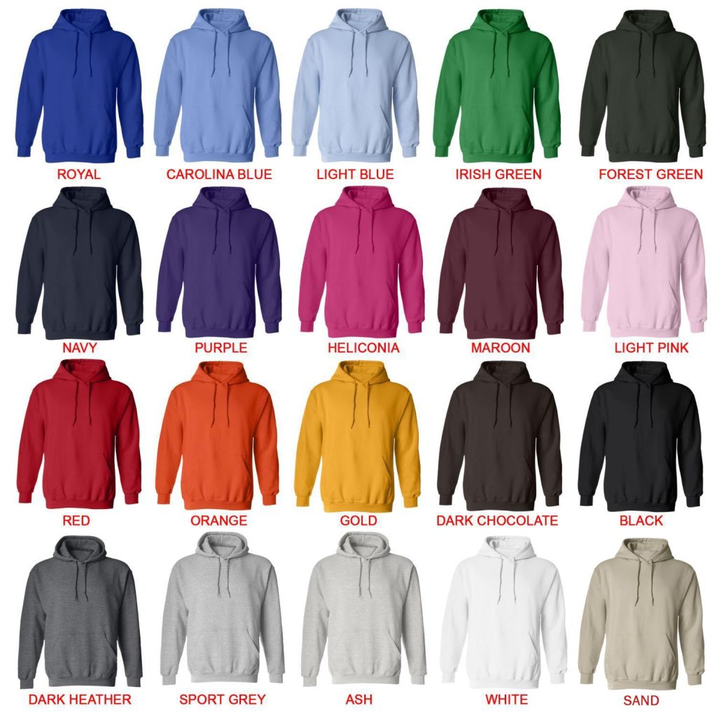 hoodie color chart 1 - Bee and PuppyCat Store